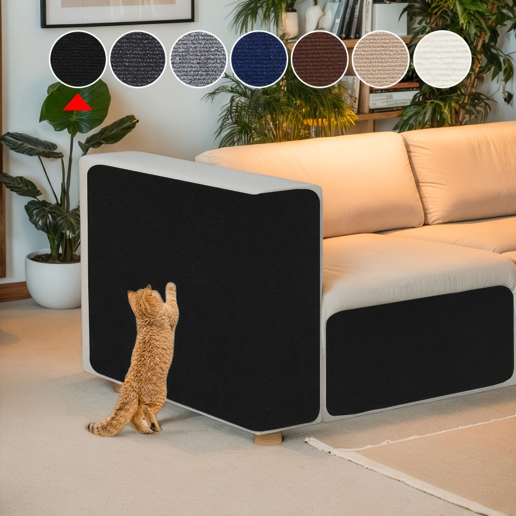 Self-Adhesive Cat Scratching Pad for Sofa & Furniture Protection – Durable Wall & Door Frame Scratch Guard Mat, Beige & Brown Texture, Easy Apply No-Damage Tape, Indoor Cats Claw Deterrent