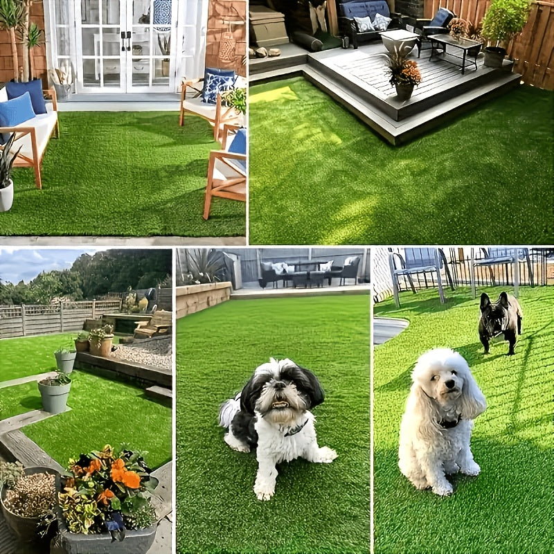 Artificial Turf Outdoor Rug - Fake Grass Lawn - 5'×8' & 4'×10' - Patio, Playground, Backyard, Pet Training, Camping & Pool