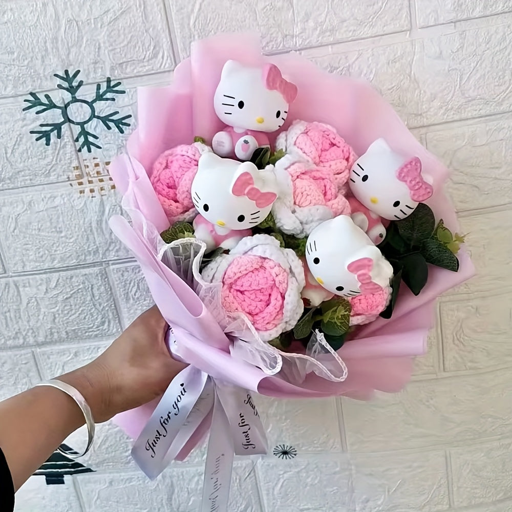 Artificial Rose Flower Arrangement – Character Design Home & Wedding Decor Photo Prop Gift for Christmas Valentine’s Day & Mother’s Day