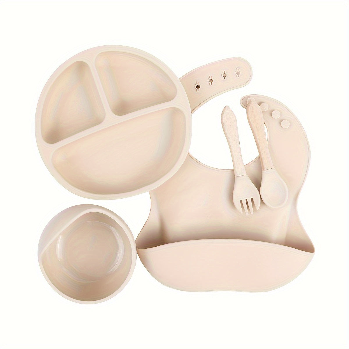 TYRY.HU Personalized Silicone Weaning Kit with Custom Name, Cartoon Baby Feeding Set with Plate for Toddlers & Babies, Easy to Clean, 4pc & 5pc Sets, Pink, Beige, Blue & Green, Ideal Baby Shower & Christmas Gift