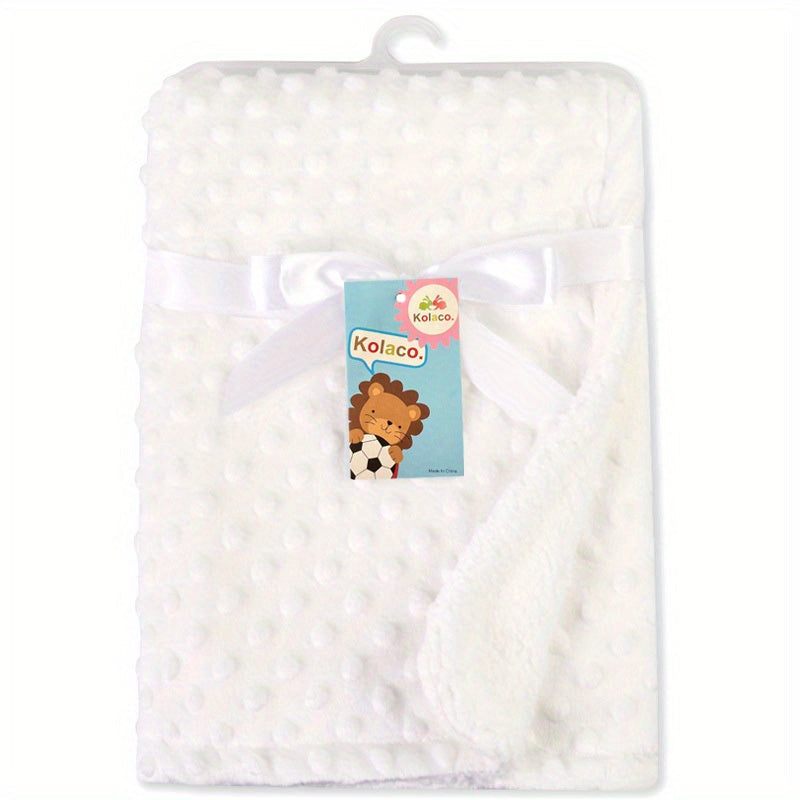 Soft Fleece Baby Blanket for Boys & Girls, Cozy Solid Color Infant Swaddle Throw for Newborns & Toddlers, Lightweight Warm Blanket for Crib Stroller & Travel, Baby Shower & Holiday Gift