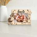 Wooden Baby Commemorative Photo Frame, Birth Stats Recording Frame for Name Height Weight & Date of Birth, Nursery Family Photo Decoration Keepsake Gift, Style A & B