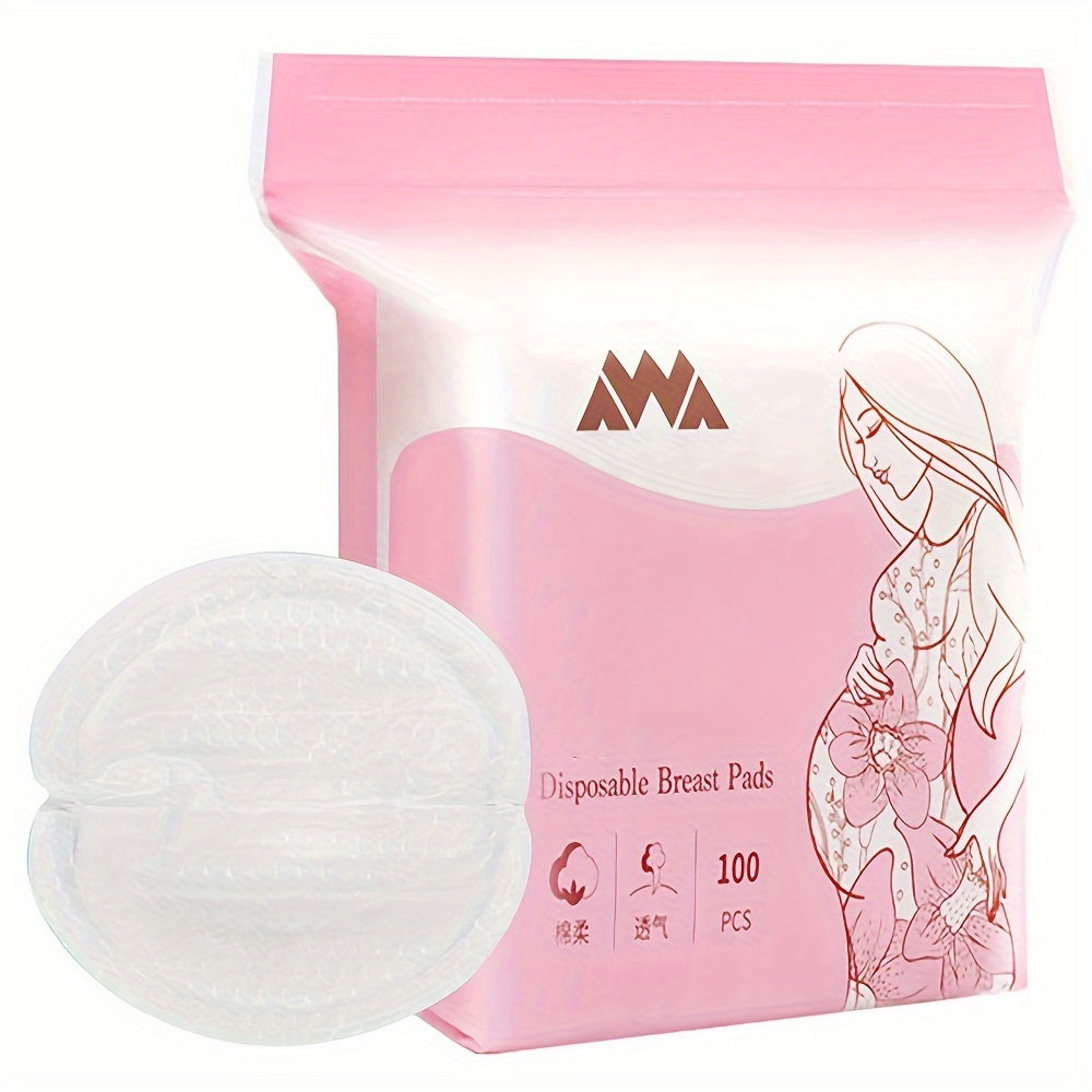 Disposable Nursing Breast Pads 100 Count, Leak-Proof Ultra-Thin Breathable Breastfeeding Pads for New Moms, Individually Wrapped Anti-Overflow Maternity Nursing Pads