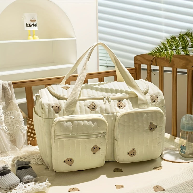 Large Capacity Mommy Diaper Bag & Hospital Maternity Bag, Durable Organizer with Zippered Main Compartment & Multiple Pockets for Diapers Wipes Bottles, Travel & Daily Use
