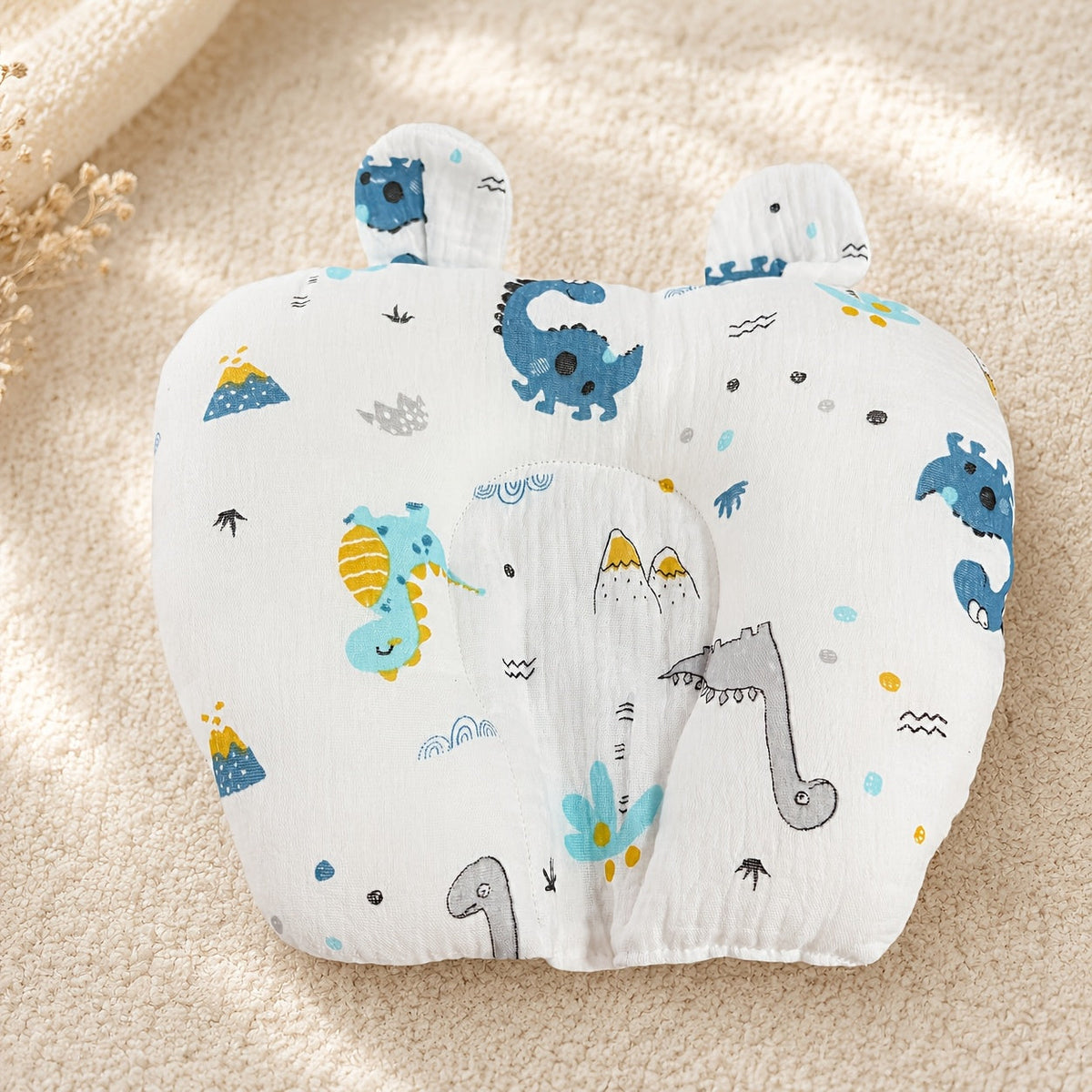 Baby Infant Head Ear Protection Pillow for Stroller & Car Seat, Soft Newborn Neck Support Cushion with Cute Animal Styles, Safe Sleep Headrest for 0-18 Months