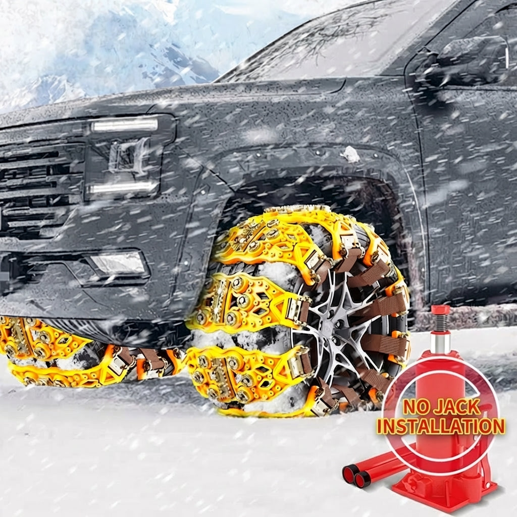 10-Pack Universal Anti-Slip Snow Tire Chains – Anti-Slip Studs for Snow, Ice, Mud & Sand, Easy Install & Removal, Fits Tire Width 165–265mm, for 4x4, ATV, UTV, SUV, Truck & Pickup, Yellow or Black – Nova Mart