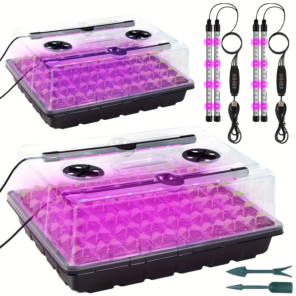 96-Cell Self-Watering Seed Starter Tray with Grow Light & Humidity Dome - Indoor Seedling Kit, 10-Level Brightness, Timer for Plant Germination & Seeds Growing