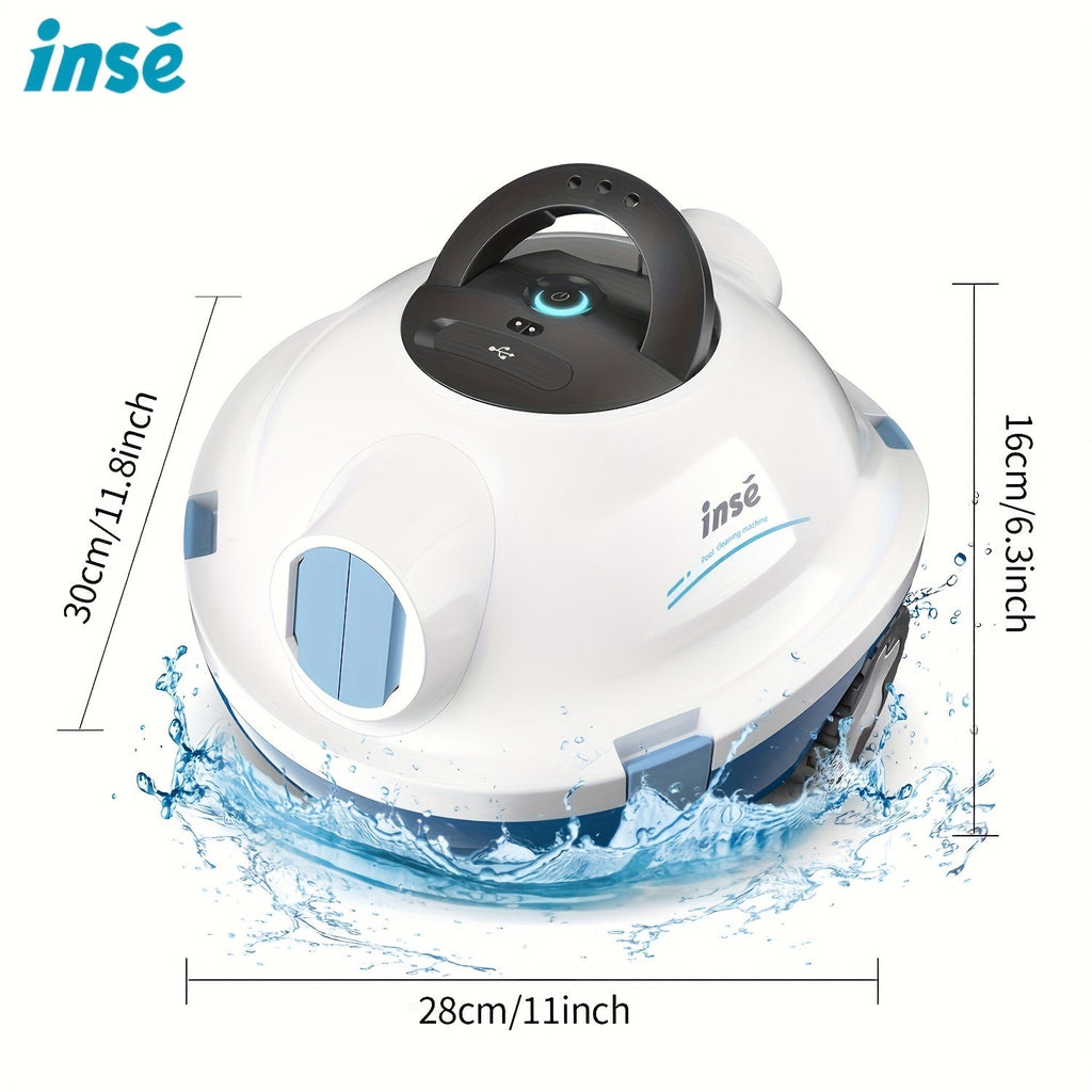 Cordless Robotic Pool Cleaner, 120-Minute Battery, IPX8 Waterproof, Powerful Suction, Covers 1100 Sq Ft, Tracking Rope Included, Auto Random Route Planning, for Flat-Bottom In-Ground & Above-Ground Pools