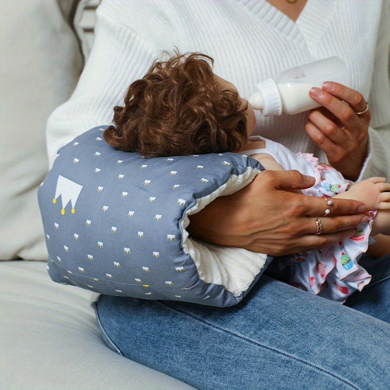 Ergonomic Baby Feeding Pillow & Nursing Armrest Cushion with Adjustable Strap, Soft Polyester Breastfeeding Support Pillow for Bottle Feeding & Nursing, Travel-Friendly Infant Arm Pillow
