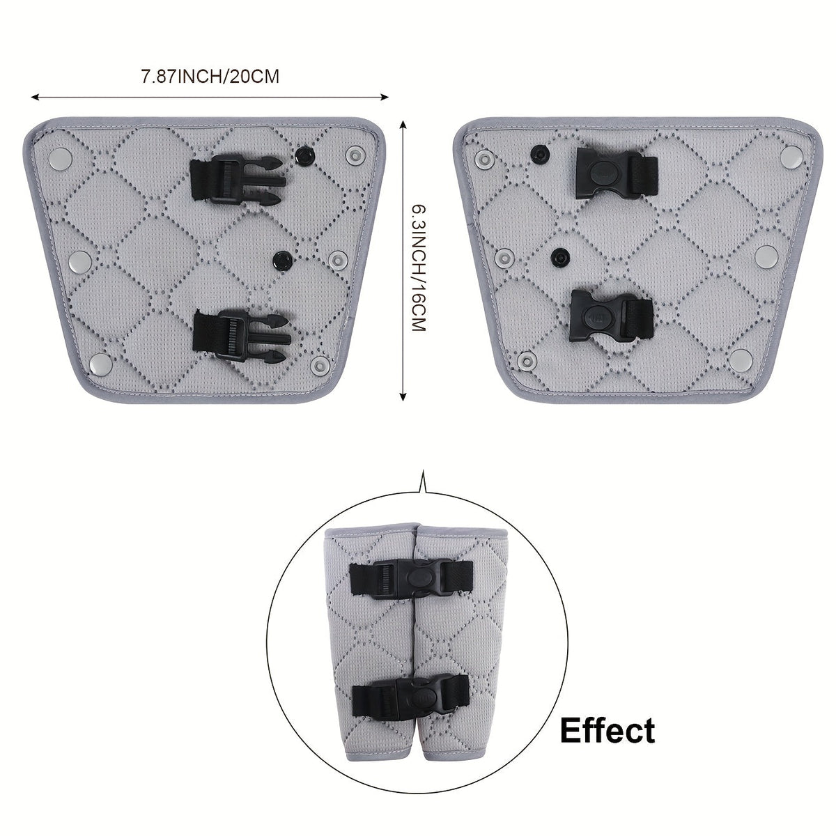 Child Car Seat Belt Protector & Shoulder Cover Set, Baby Safety Seat Anti-Kick Strap Pad for Car Stroller & Multi-Scene Use, 5 Colors Including Black Grey Sky Blue & Navy