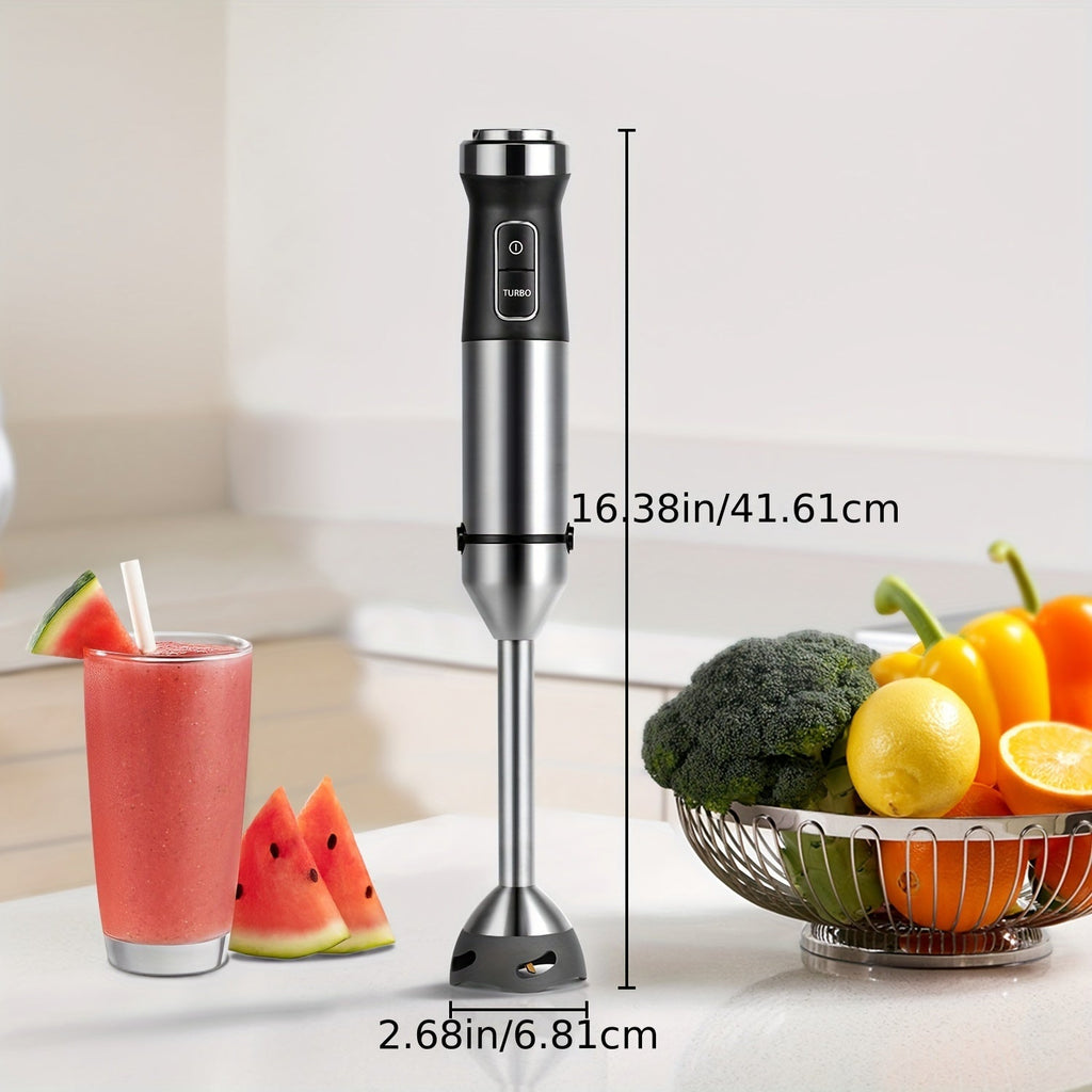 7-in-1 Immersion Blender 1000W with 20 Speeds & Turbo - Titanium Blades, BPA-Free, Dough Hooks, Egg Beaters, Whisk, 27oz Beaker & 20oz Chopper, Scratch-Resistant Hand Blender for Kitchen