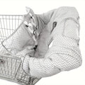 Baby Shopping Cart Cover & High Chair Cushion, Soft Premium Fabric Baby Cart Seat Cover for Supermarket Shopping Carts High Chairs & Trolleys, Skin-Gentle Padded Baby Outing Seat Cushion, Grey Stripe