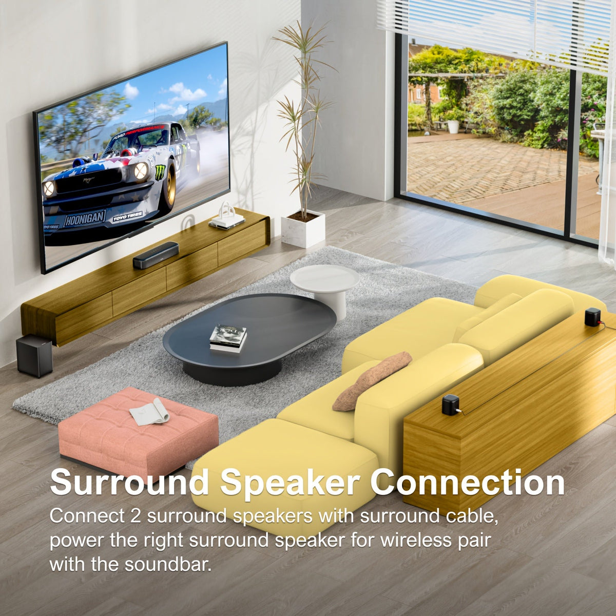 Ultimea Aura A30 5.1ch Soundbar with Wired Subwoofer & 2 Surround Speakers – SurroundX Virtual Surround, 330W, 121 EQ Presets, 6 EQ Modes, App Control, Opt/AUX, for Smart TV Home Theater – Nova Mart