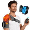 Wireless Heated Shoulder Wrap & Massager - 3 Heat & 3 Vibration Settings, Adjustable Straps, for Shoulder & Knee Pain Relief, Portable for Home & Travel - 2026 Remote Control Model