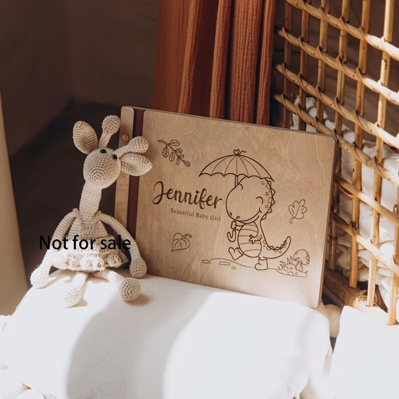 Personalized Baby Keepsake Book with Custom Name Weight & Birth Date, Newborn Memory Book Baptism & Baby Shower Gift, Balloon Elephant Cloud Rainbow Dinosaur & Name Cover Designs