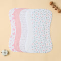 5-Pack Baby Burp Cloths, Large Neutral Newborn Burp Rags & Baby Washcloths for Baby Girls, Soft Absorbent Baby Burp Cloth Set, Gray Star Chain Elephant Pink Polka Dot & Red Heart