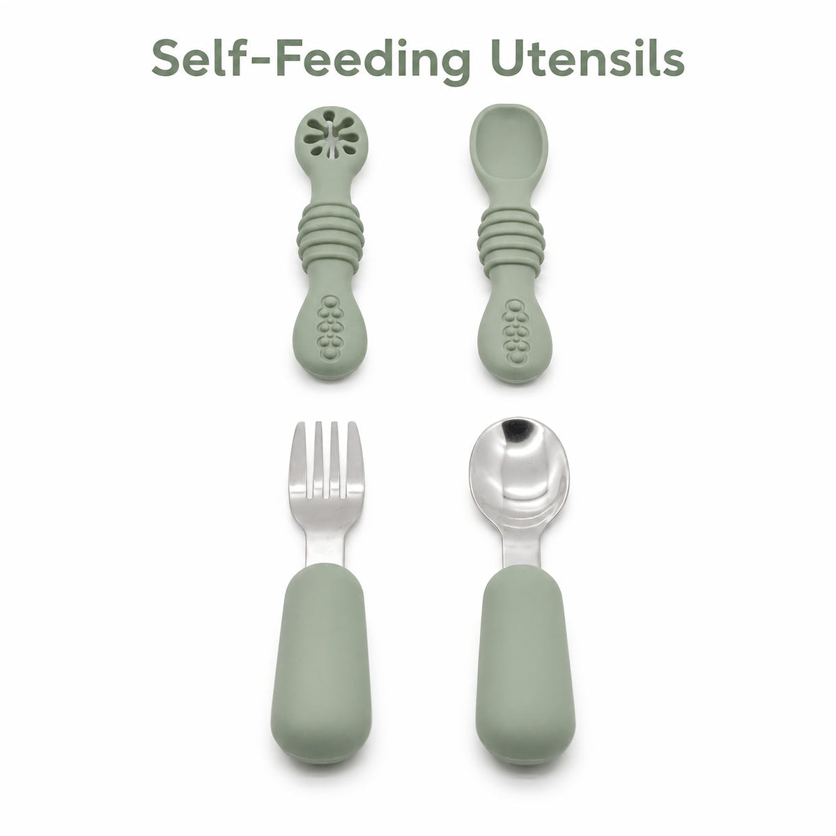 7-Piece Baby Feeding Set Stainless Steel Divided Suction Plate Removable Bowl Adjustable Bib Spoon Fork Self-Feeding Toddler Utensils