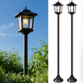 2-Pack 63" Solar Lamp Post Lights - IP44 Waterproof, 1800LM, Warm White, Replaceable Bulb - Garden, Patio, Pathway & Driveway - Halloween & Christmas Outdoor Decorative Pole Lights