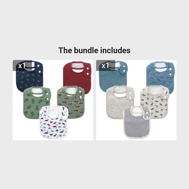 Baby Bandana Drool Bibs Set of 5, Super Soft Absorbent Infant Bib for 0-36 Months, Cute Print Teething Drool Bib for Boys & Girls, Baby Shower & Holiday Gift