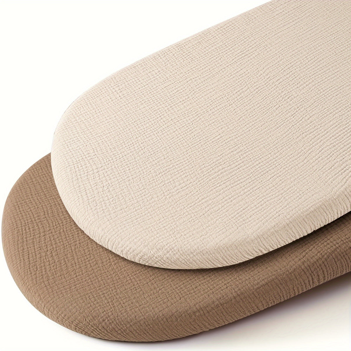 2-Pack Muslin Fitted Bassinet Sheets, Soft Breathable Baby Bassinet & Cradle Sheets for Baby Girl & Boy, Floral Pink, Chestnut Posy, Camel Sun & Brown Cream