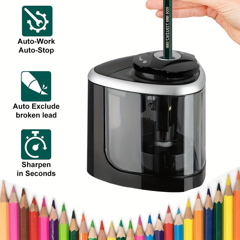 Electric Pencil Sharpener - Desktop Automatic Pencil Sharpener for Office, School, Kids & Home Use