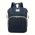 Women's Large Capacity Expandable Travel Backpack, Heavy-Duty Multi-Compartment Foldable Laptop Backpack for Work & Travel, Durable Polyester Carryall in Dark Blue & Grey