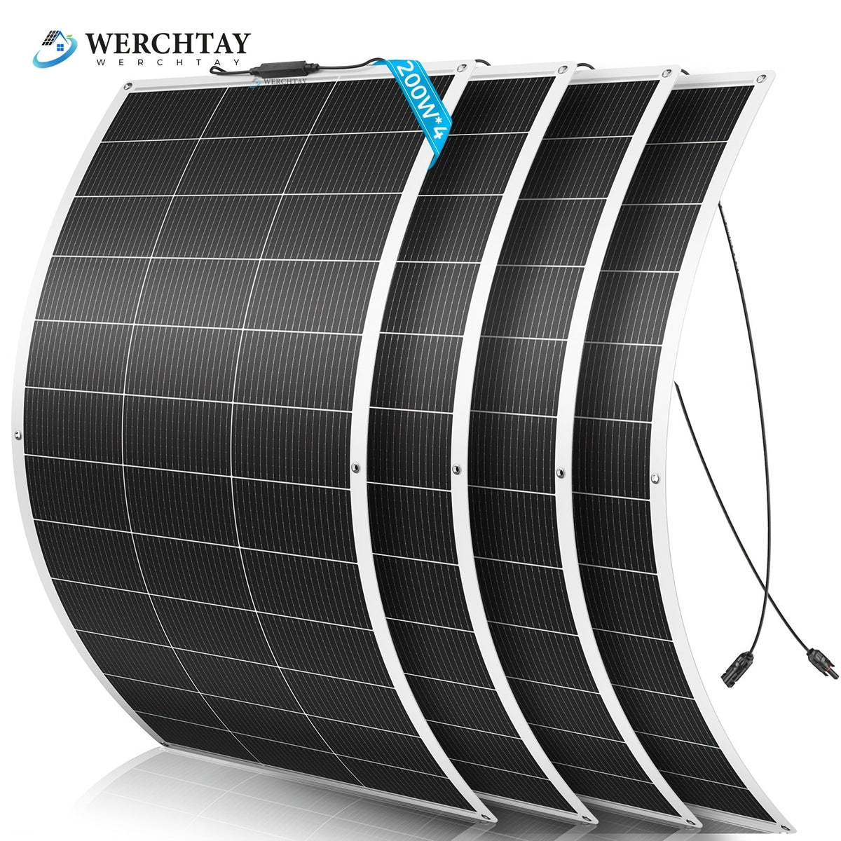 Flexible Solar Panel 200W / 400W / 800W Bendable 18BB Mono Cell Lightweight Ultra-Thin for Boat Balcony Roof Yacht & Uneven Surfaces – 1, 2 or 4 Panel Options