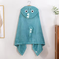Kids Cartoon Wearable Cape Bath Towel, Button-Up Hooded Cloak Towel for Children, Super Absorbent Quick-Dry Lightweight Portable Kids Towel for Bathroom Swimming Pool & Beach, Blue Purple & Grey