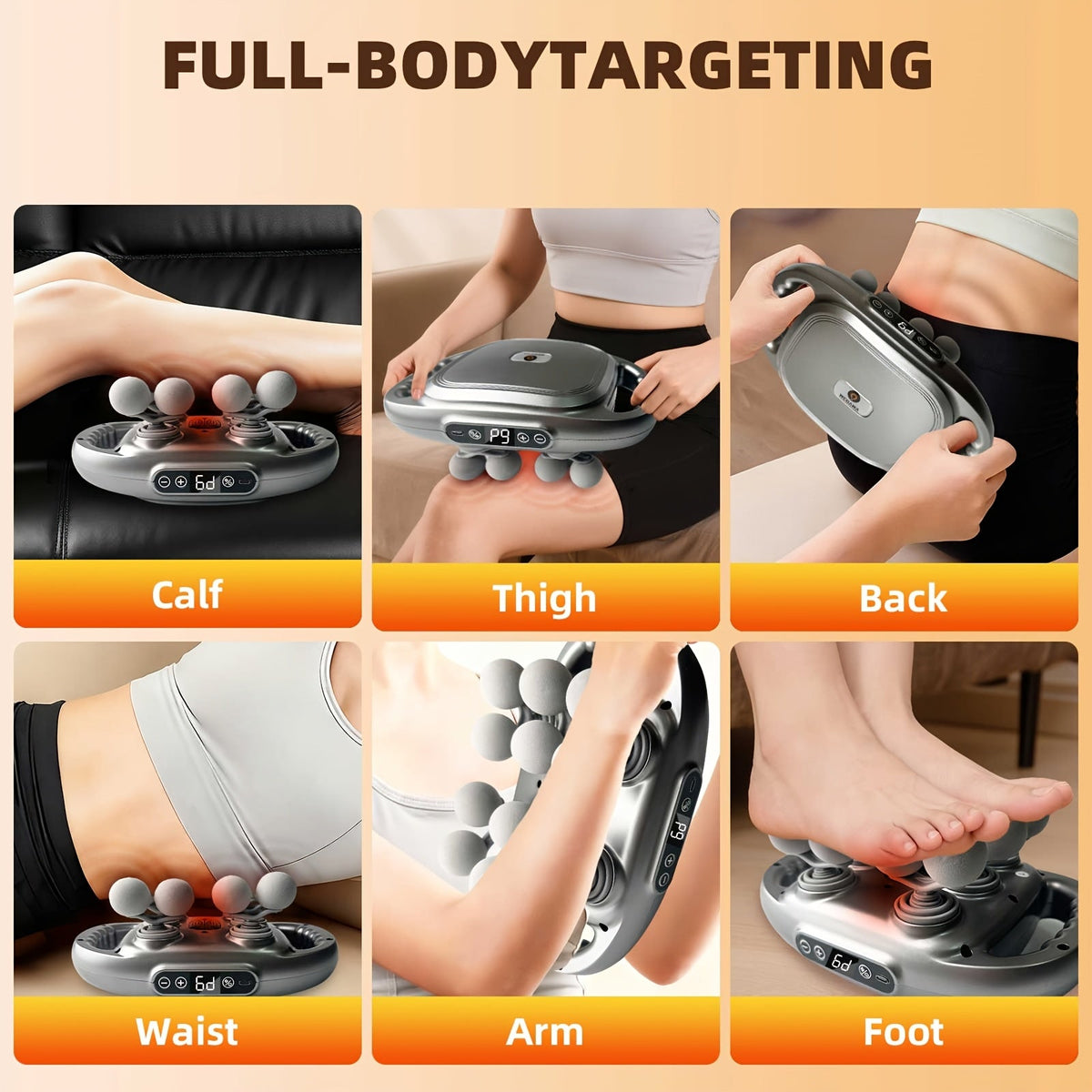 Deep Tissue Massage Gun with 12 Heads & Storage Case - 9 Modes, 9 Intensity Levels, Smart 10-Min Timer, USB-C Rechargeable, Handheld Percussive Massager for Muscle Recovery - 3 Options
