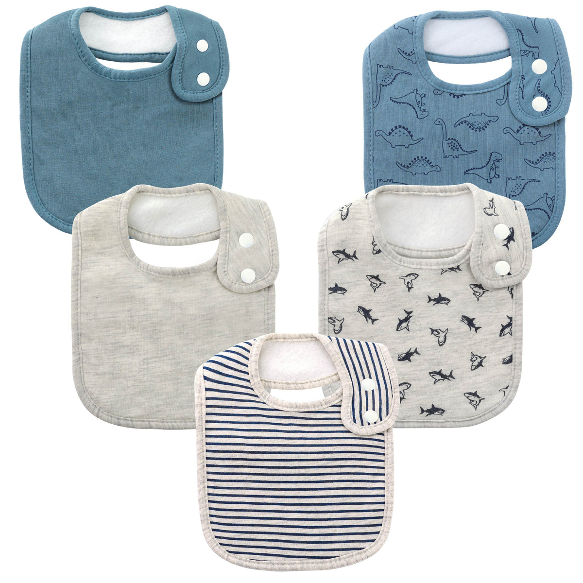 Baby Bandana Drool Bibs Set of 5, Super Soft Absorbent Infant Bib for 0-36 Months, Cute Print Teething Drool Bib for Boys & Girls, Baby Shower & Holiday Gift