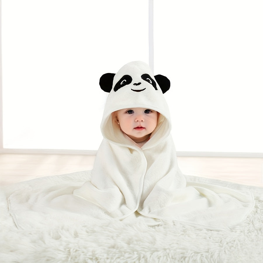 Children's Animal Cartoon Bath Towel, 31.5" x 31.5" Soft Breathable Highly Absorbent Kids Bath Towel, Elk Coffee, Penguin Blue, Panda White & Gray Koala