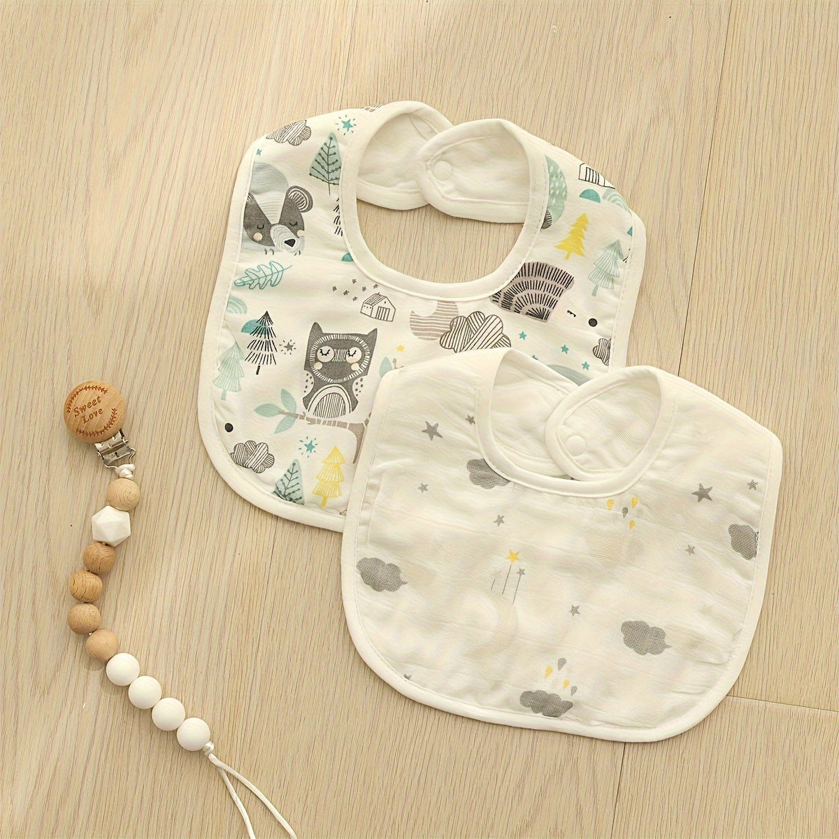 10-Piece Random Floral Pattern Gauze Baby Drool Bibs, Soft Muslin Feeding Bibs with Cute Floral Design for Infant Girls & Boys, Random Pattern Assortment