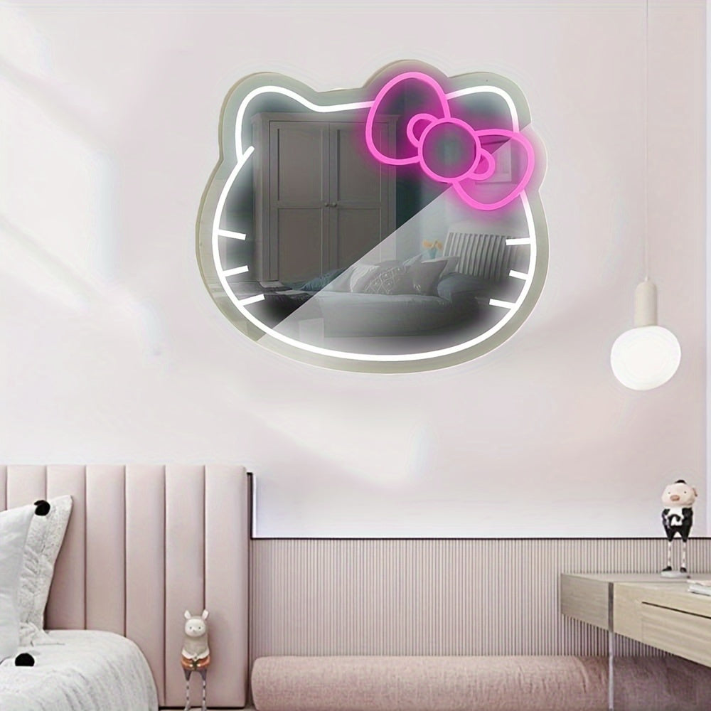 Hello Kitty LED Neon Sign Multi-Color USB Powered Push Button Control Wall Hanging Decorative Night Light for Bedroom Kids Room Gaming Room Party Decor
