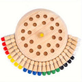 FHZUG Educational Wooden Memory Matching Game - Chess Board with Colorful Pegs, Memory Skills Puzzle for Kids - Classic Durable Design - Holiday & Birthday Gift