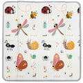 Foldable Safety Foam Baby Play Mat, 50 × 50 × 0.4 Inch Thick Reversible Double-Sided Portable Playpen Floor Mat for Travel & Daycare, Soft Cushioned Baby Activity Mat for Infants & Toddlers, Dragonfly & Geometric