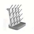 Vertical Baby Bottle Drying Rack with 18 Hooks, Space-Saving Countertop Standing Dryer for Bottles Brushes Pacifiers & Pump Parts, 2 Colors Including Advanced Gray & Mysterious Black