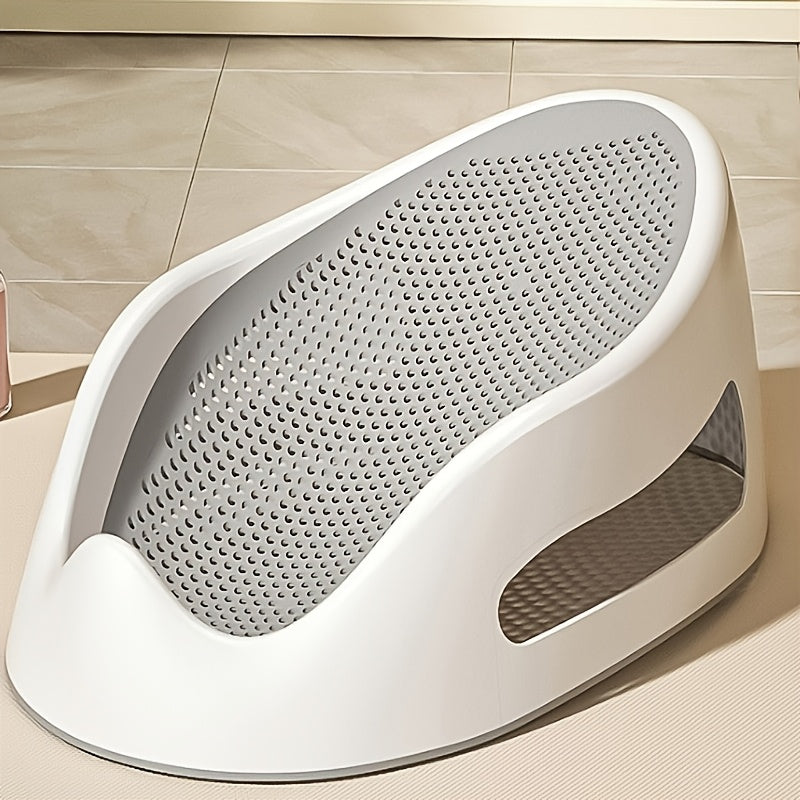 Baby Bath Support Seat with Non-Slip Pad, Newborn Lying Bath Tub Support for Comfortable Bathing, Ideal for Babies 0-6 Months, Infant Bathing Seat, Grey Blue & Pink