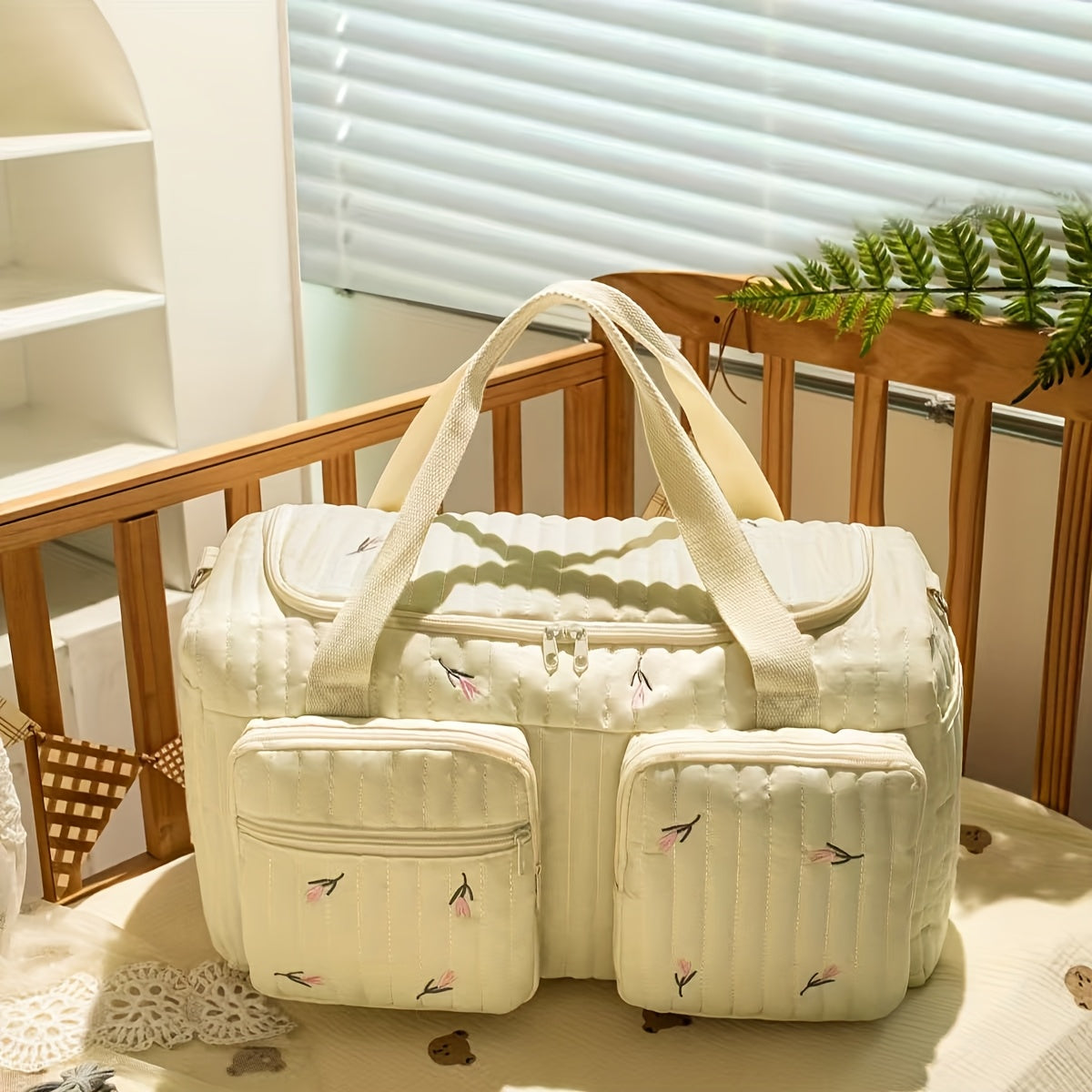 Large Capacity Mommy Diaper Bag & Hospital Maternity Bag, Durable Organizer with Zippered Main Compartment & Multiple Pockets for Diapers Wipes Bottles, Travel & Daily Use