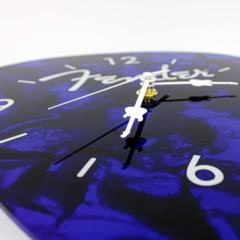 Fender Guitar Pick Shaped Wall Clock - Music Room, Studio & Home Decor - Blue