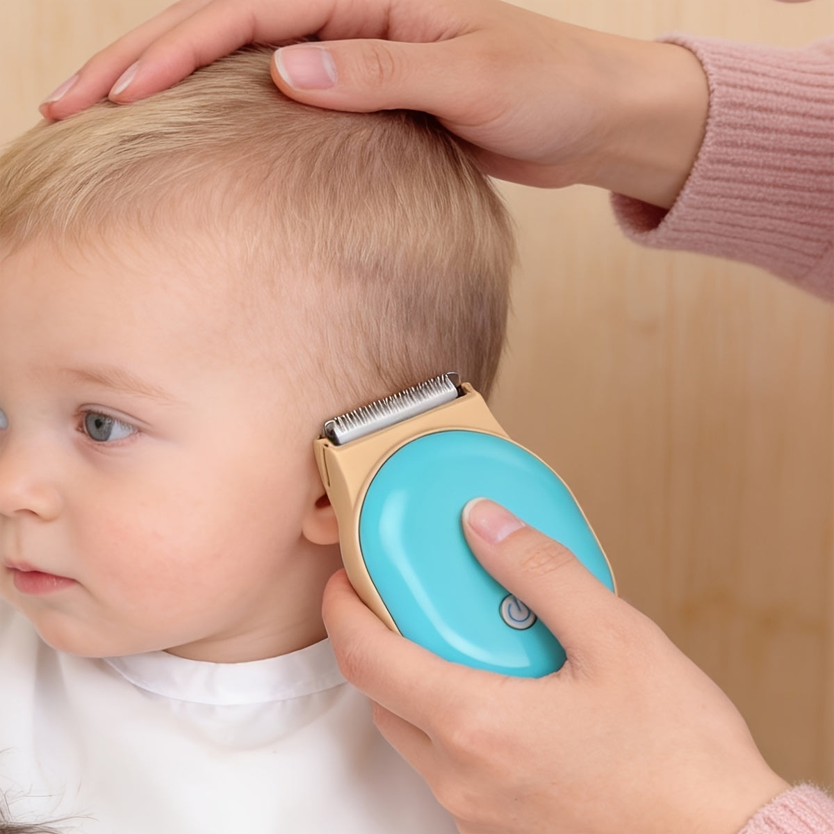 HC300 Children's Electric Hair Clipper Set, Rechargeable Cordless Baby Hair Trimmer for Infants & Toddlers, Compact Ergonomic Multi-Angle Design, Blue & Yellow