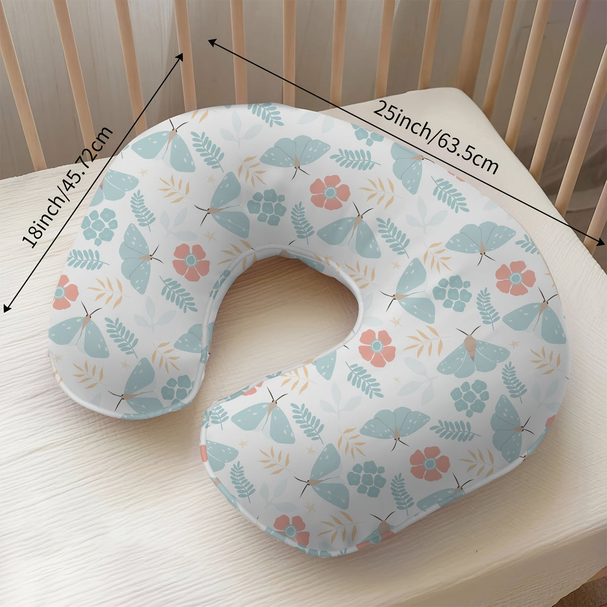 Butterfly Nursing Pillow for Breastfeeding & Bottle Feeding, Soft Breathable Ergonomic Baby Feeding Support Pillow for Moms, Multifunctional Travel Nursing Cushion for Babies 0-12 Months, Jungle Elephant