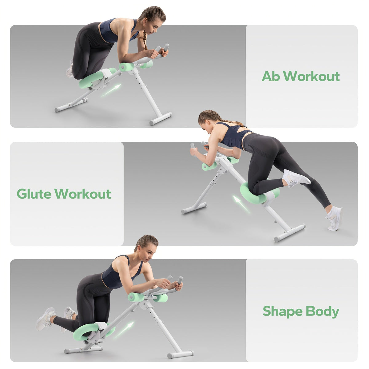 Adjustable Ab Machine & Ab Trainer for Home Gym, Foldable, Multi-Level Resistance, Knee Protection Pad, Aluminum Alloy Frame, Core & Abs Workout Equipment for Men & Women