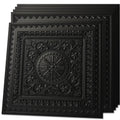 3D PVC Ceiling Tiles 2'x2' - 12-Pack, 48 Sq.Ft, Drop Ceiling & Glue-Up, Waterproof, Lightweight, Paintable - Ceiling & Wall Decoration, Remodeling - Black & White