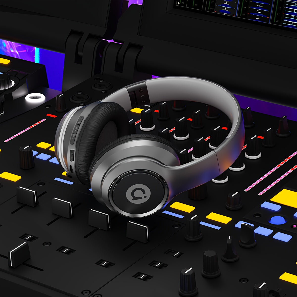 Wireless Bluetooth Over-Ear Headphones with Detachable In-Ear Earbuds, Built-In Microphone, Active Noise Isolation, Retractable Foldable Design, Hi-Fi Stereo Audio for Music Gaming Work - 2 Colors