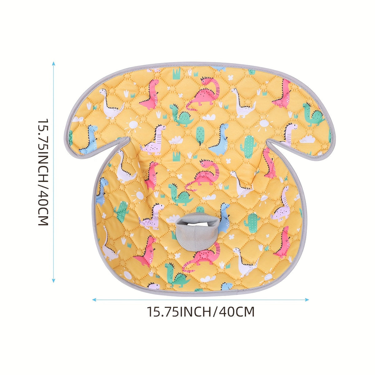 Foldable Cartoon Baby Car Seat Pad 15.75"x15.75", All-Season Cushion for Car Safety Seats Strollers High Chairs & Shopping Carts, Planet Dinosaur & Car Prints, Indoor & Outdoor Use
