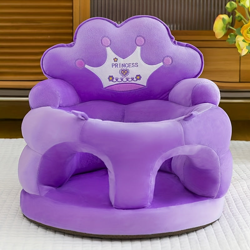 Baby Crown Floor Seat, Cute Sit-Me-Up Support Sofa Chair for Infants Learning to Sit, Baby Sitting Support Seat for Boys & Girls, 5 Colors Including Green Purple Grey Blue & Pink