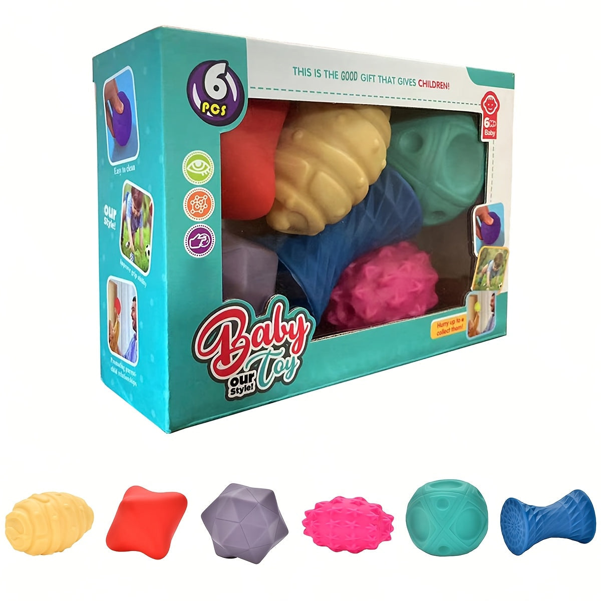 Soft Texture Sensory Ball Set for Babies & Toddlers, Multi-Color Touch & Feel PVC Play Balls for Sensory Development, Infant Sensory Toy in Macaron & Candy Colors