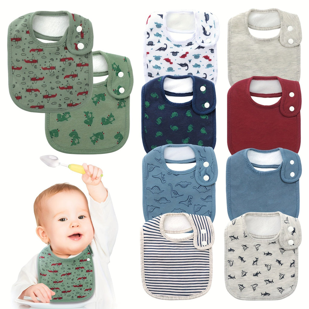 Baby Bandana Drool Bibs Set of 5, Super Soft Absorbent Infant Bib for 0-36 Months, Cute Print Teething Drool Bib for Boys & Girls, Baby Shower & Holiday Gift