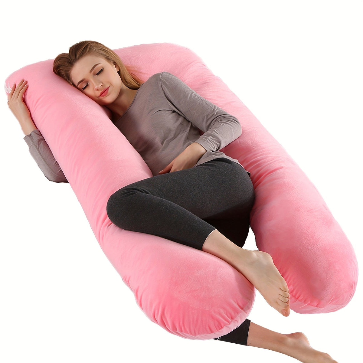 U-Shaped & J-Shaped Pregnancy Pillow, Full Body Maternity Pillow with Removable Cover for Full-Body Support, Machine Washable, All-Season Comfort, Multiple Styles & Colors