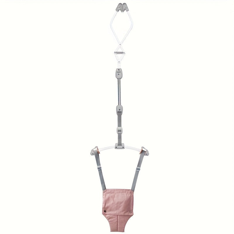 3-in-1 Door Frame Baby Bouncer, Swing & Fitness Frame, Adjustable Height 360° Rotating Infant Bouncer Chair, Indoor & Outdoor Children's Exercise Equipment, 4 Colors Including Pink Black Blue & Grey